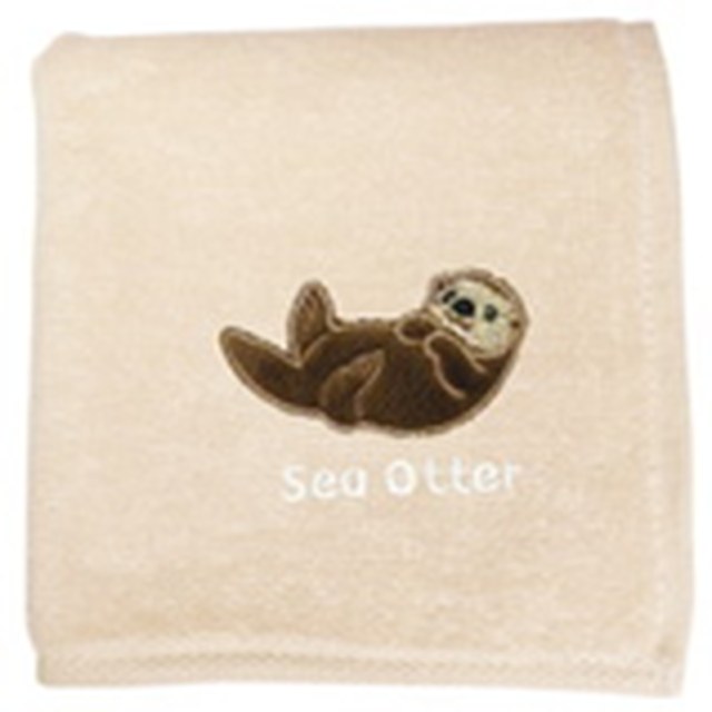 動物刺繡手帕-海獺